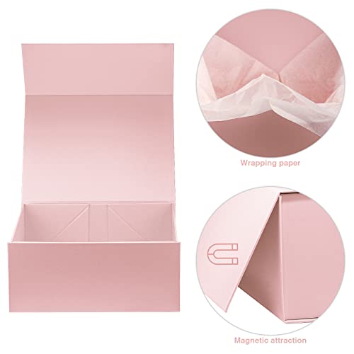 Moyeupac Gift Box 9" X 7" X 4" With Magnetic Closure Lid For Gift Packaging, Gift Box For Father's Day, Mother's Day, Presents Christmas And Various Holidays (Pink) #TOP3