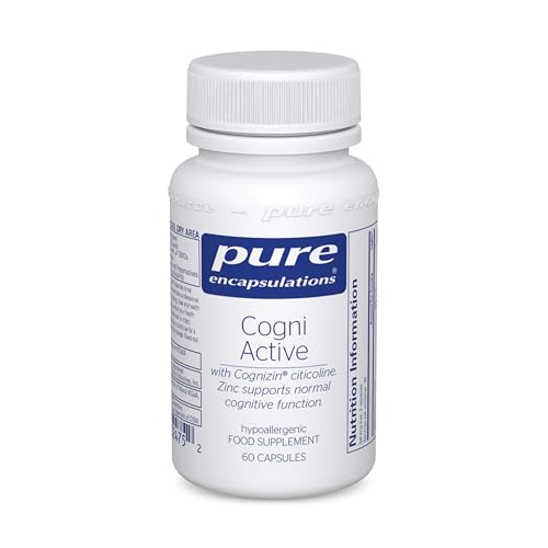 Pure Encapsulations Cogni Active - with Cognizin Citicoline, Zinc, Folate, Vitamin B6 and B12, Lutein & Zeaxanthin - 60 Capsules