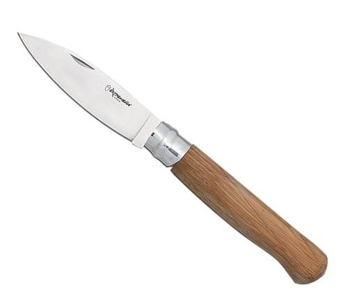 Tiendas LGP- Extremeña - Navaja Cabritera, Plegable, Acero INOX. Hoja de 8 cm. Mango de Madera, Sistema de bloqueo Girolock, 01787