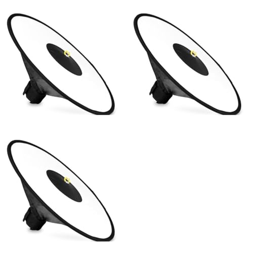 Boîte à lumière flash ronde de 44 cm universelle et pliable en lot de 3 diffuseurs