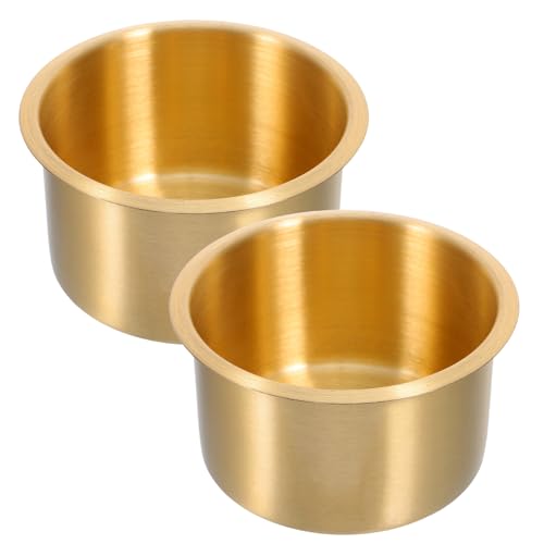 GARVALON 2 Piezas Portavasos Empotrados para Autocaravanas y Yates, Acero Inoxidable Resistente, Tamaño 9 X 5.5 CM, 2 Piezas, Soporte para Bebidas Estable en Sofá y Mesa de Camping
