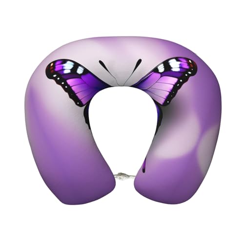 Almohada de viaje de poliéster con diseño mariposa miniatura 1