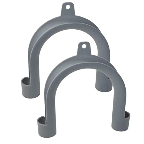 Waschschlauchhaken – einfacher Schlauchhalter, U-förmiger Waschschlauchhaken | Robuster U-Haken mit flexiblem Schlitz, graues Waschmaschinenzubehör für Waschräume, Waschküche