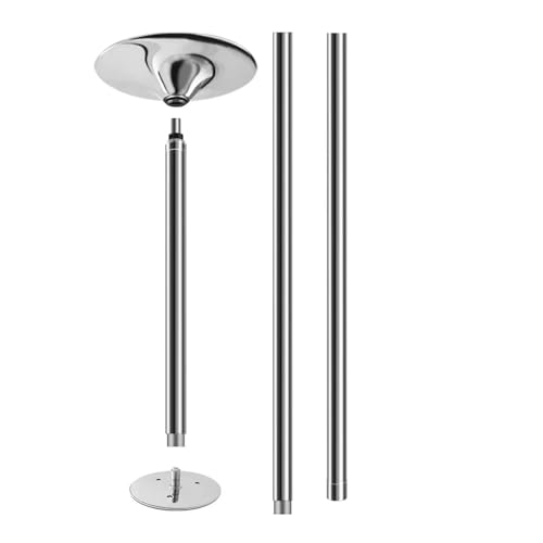 Poste de fitness de altura ajustable, kit de bastón de baile de acero inoxidable extraíble, carga máxima de 442 libras, portátil para uso doméstico o club, ideal para gimnasio y actuaciones en