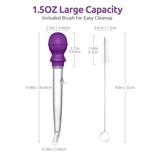 Image of U-Taste Turkey Baster for Cooking, Large Basting Bulb with Brush, Purple