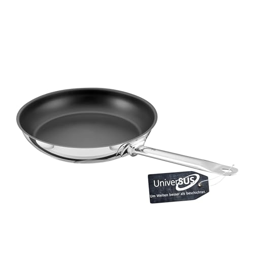 GastroSUS Industar PLUS Bratpfanne mit UniverSUS Oberflächenstruktur, 163150-28, Edelstahlpfanne Induktion, 28 cm