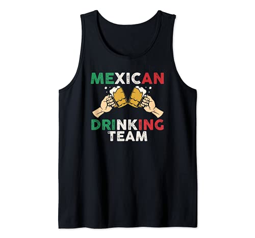 Cheers Mexican Drinking Team - Tazas de cerveza con bandera de México Camiseta sin Mangas