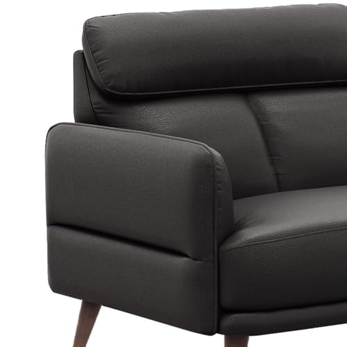 Image of Wakefit Sofa Set | 5 Year Warranty | Sofa 1 Seater, 1 Seater Sofa for Living Room, Wooden Sofa Set, Single Seater - Azores(Robin : Black)