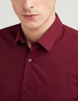 Peter England Men's Everyday Solid Slim Fit Full Sleeve Formal Shirt | Cotton-Rich