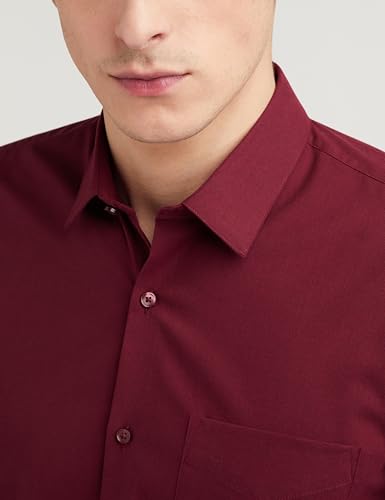 Peter England Men's Everyday Solid Slim Fit Full Sleeve Formal Shirt | Cotton-Rich