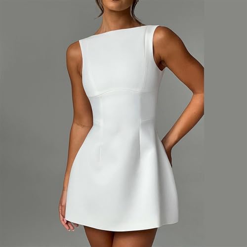 BNGD Women's Backless Vest Basic Dress Sexy Slim Short Dress Sleeveless Open Back Mini Dresses4