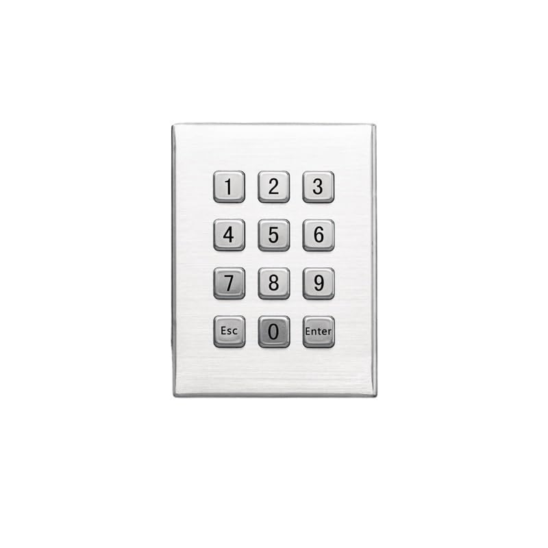 12 Tasten 3x4 Desktop Industrie Edelstahl Metall Ziffernblock for LKW-Sicherheitssystem Pinpad(USB,Cross Tick Backlit)