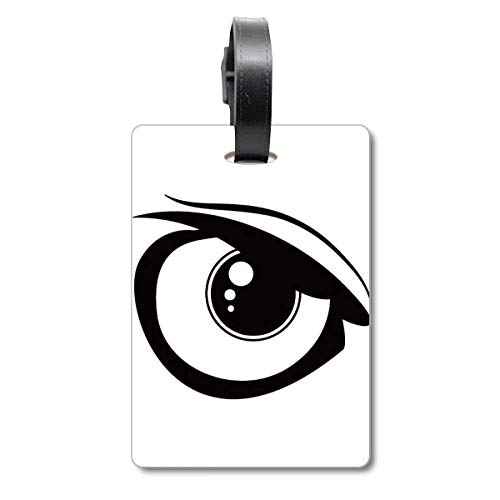 Étiquette de valise Vector Eye motif noir pour vos vacances et déplacements