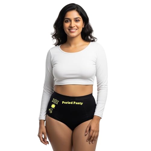 Image of DChica Essentials Cotton Period Panties with Anti Microbial Lining for Girls, Light to Medium Flow Period Panty Briefs, No Pad Required Menstrual Underwear for Girls, Easy to Wash & Leak Proof