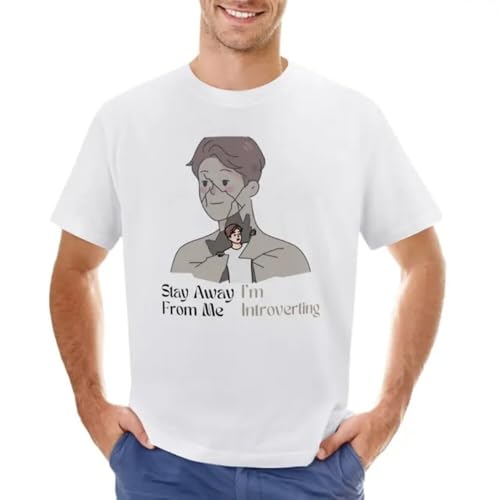 T-Shirt Men White Custom en coton respirant et haut confortable Introvert Zone