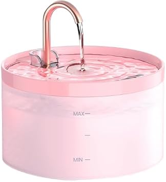 Cat Water Fountain Pink for Drinking 67oz/2L Cat Fountain - GIOTOHUN Cute Pet Water Fountain for Cats Inside - Quiet Pet Fountain - Faucet Cat Drinking Fountain - Suitable for Kitty & Kitten