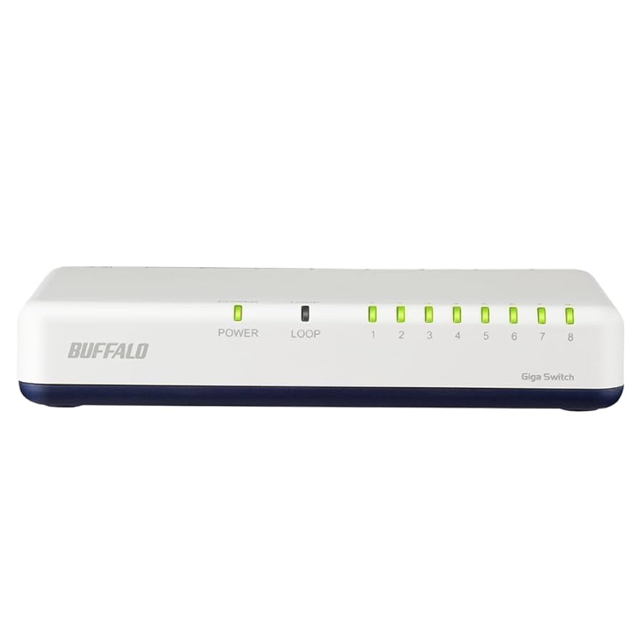 BUFFALO ネットワークHDD・8ポートスイッチングハブ BUFFALO Giga 8ポート スイッチングハブ 電源外付け 金属筐体