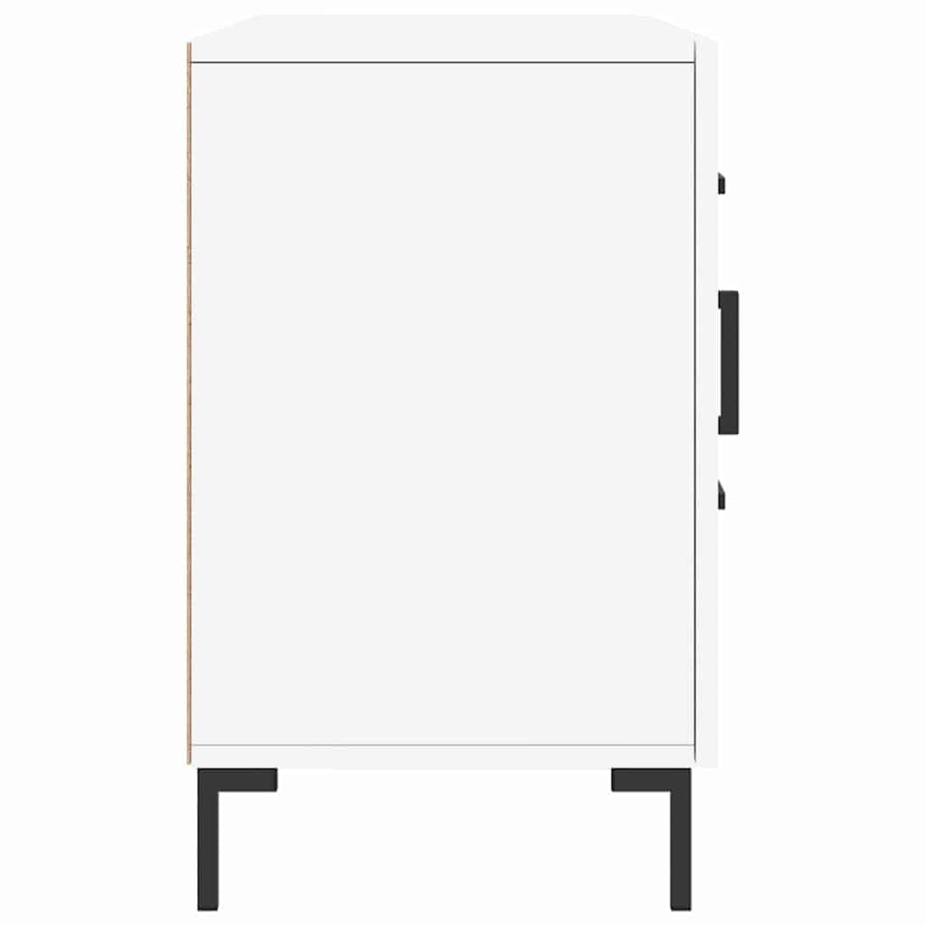 Credenza Bianca 100x36x60 cm in Legno Multistrato e Metallo