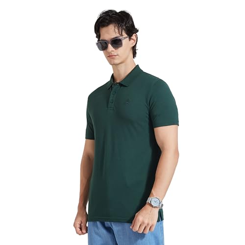 Image of Campus Men Cotton Blend Polo T-Shirt