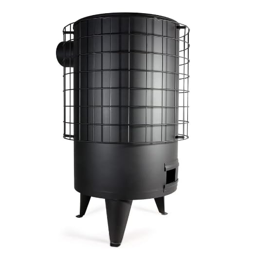 EL ALMACEN DEL PROFESIONAL Estufa Grande Redonda De Carbon, Salida Tubo 120Mm, Potencia 9,5Kw Para Calentar Una Superficie De 50 M², Chapa Negra