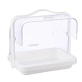 OSALADI Soporte para Degustación de Pasteles Transparente de Plástico Caja Tapa y Asa para Transporte Contenedor Antipolvo Ligero Adecuado para Fiestas y Tiendas 1 Unidad