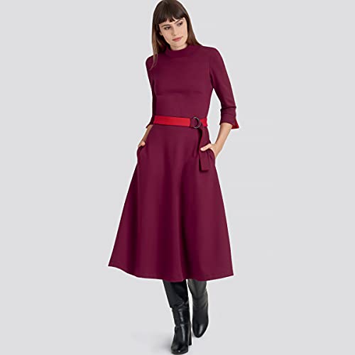 Simplicity SS9176BB BB (20W-22W-24W-26W-28W) Misses' & Women's fit & Flare Dresses with Sleeve & Neckline Variations & Reversible Belt