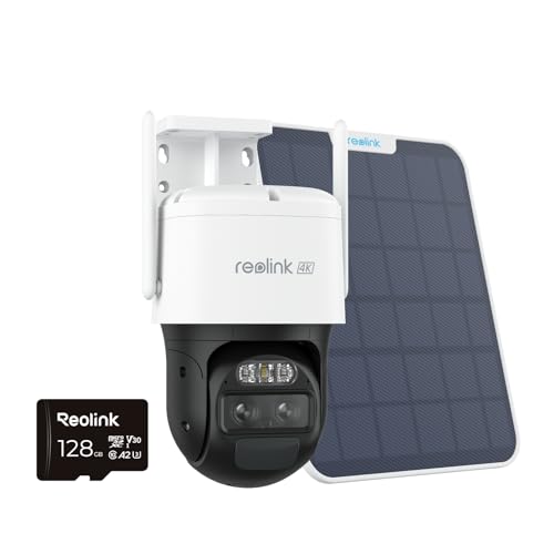 REOLINK TrackMix+Solar Panel, 4K Solar Security Cameras Outdoor with Auto Tracking, 360° Pan Tilt, 8X Hybrid Zoom, Color Night Vision, Smart AI Detec