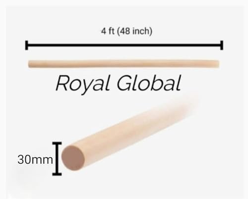 Image of 37MM 4ft (1.5x1.5) Wooden Dowel Rod | Smooth Finish Round Wood Stick for Macrame Plant Hanger Wall Hanging Tapestry | Strong Craft Pole for Home Decor Art DIY Projects (2 Pieces)