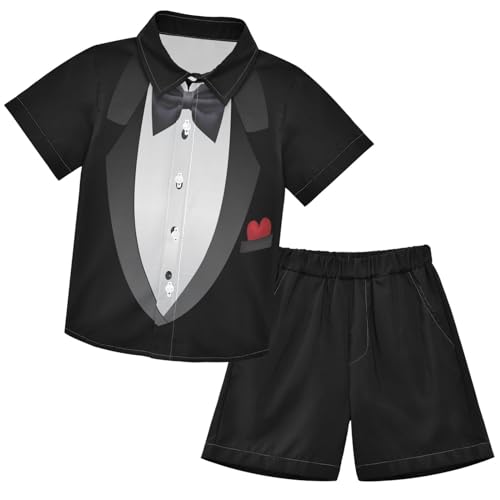 Image of visesunny Little Boys Short Sleeve T-Shirt Beach Shirts for kids children Casual Shorts Set Summer Clothes Outfits