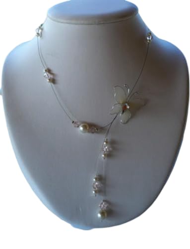 Bijoux mariage en cristal : parure papillon ivoire d'exception