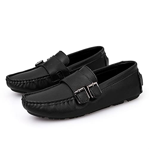 Mens Loafers Monk Strap Vegan Leather Stitching Details Round Toe Comfortable Flexible Lightweight Party Casual Slip On2