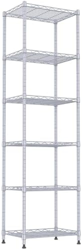 REGILLER 6 Wire Shelving Steel Storage Rack Adjustable Unit Shelves for Laundry Bathroom Kitchen Pantry Closet(Silver, 11.7