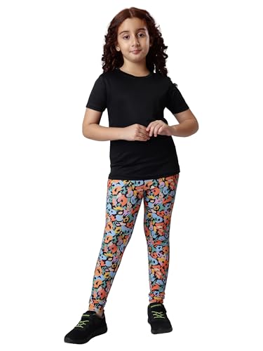 Image of Girl's Activewear Workout Set 2 Piece Athletic Sets Dry Fit Printed Tees And Leggings Yoga Running Dance 4-14Y