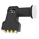 ARLI Universal Octo LNB 0.1 dB – 8 Teilnehmer mit Wetterschutz + 8X F-Stecker vergoldet 40 mm Feed HDTV 4K 8K DVB-S2