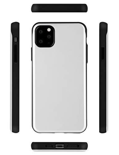 Goospery Sky Slide For Apple Iphone 11 Pro Max Case (6.5 Inches) Dual Layer Bumper Cover With Card Holder Wallet - Silver #TOP7