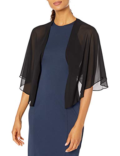 S.L. Fashions Women s Poly Chiffon Shrug Jacket, Black, Large X-Large