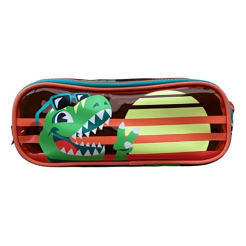 PUKET - Estojo Escolar Puket Pequeno Triplo Dino Preto