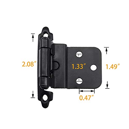 3/8 Inch Offset Inset Cabinet Hinges,Kitchen Door Cabinet Hinges Matte Black,(4Pack) #TOP1