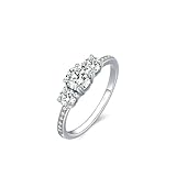 Skcess Platin Damenringe, Eternity Ring Moissanit Weiß Moissanit Größe 58 (18.5)
