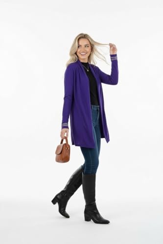 Image of ToBeInStyle Womens Open Front Long Sleeve Lightweight Asymmetrical Draped Cardigan with Side Pockets