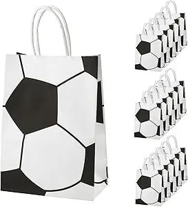 Party Port Football/Soccer Theme Paper Return Gift Bags With Handles For Goodies, Birthday, Party Favors (12 Pack, 8.5 X 6.2 X 3.1 In, White) (Type 2) (B0DBGPQN7J) Amazon Price History, Amazon Price Tracker