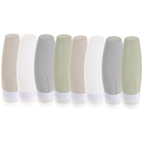 CTIRCHIU 8個旅行用ボトル シリコン製 液だれ防止キャップ付き 多用途トイレタリーボトル シャンプー ローション用 容器 軽量 持ち運び便利 出張 キャンプ 長期使用可能