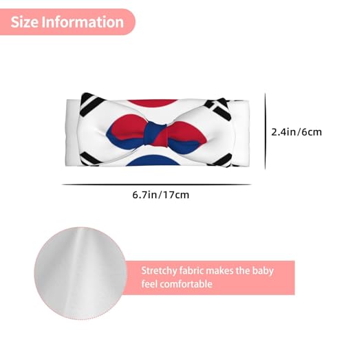 Korean flag Baby Headbands Soft Nylon Hairbands with Stretchy Bows Girls Hair Accessories for Newborn Infant Toddler Kids3