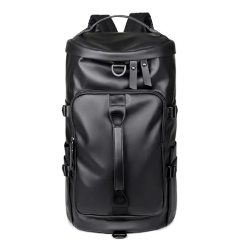 SCRUBY Gym Travel Backpack Versatile Faux Leather Bag for Men & Women Casual Outdoor Sports Shoulder Bags Fitness Weekender Duffel(Black)