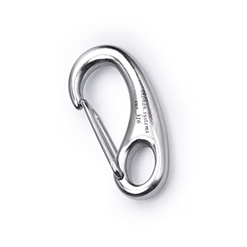 Shonan 1.93 Inch Carabiner Clips, 4 Pack Flag Pole Clips, Stainless Steel 316 Marine Clips For Ropes, Clip Hooks For Keychain, Dog Leashes, And Hiking #TOP7