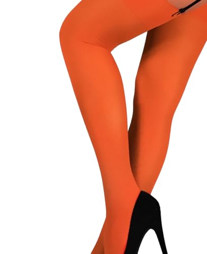 Image of Mila Marutti Orange Thigh High Stockings | Garter Belt Stockings 40 Denier | Made in EU - Orange, S
