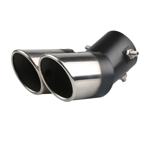 Embout echappement double sortie voiture silencieux acier inoxydable universel noir argente roule