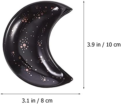 WINOMO 2pcs Moon Tray Crystal Display Tray Jewelry Plate Trinket Dish Organizer for Decorative Stones Jewelry Ring