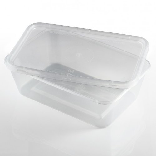 Thali Outlet - 100 x Rectangular 750ml Microwave Clear Plastic Food Containers Freezing Takeaway Hot Cold Foods by Thali Outlet Leeds