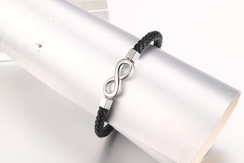 Bracelet de nom personnalisé avec pierre de naissance, bracelet en cuir tressé, bracelet de pierre de naissance, cadeau de fête des pères/ anniversaire pour père/lui/mari Bracelet de nom personnalisé avec pierre de naissance, bracelet en cuir tressé, bracelet de pierre de naissance, cadeau de fête des pères/ anniversaire pour père/lui/mari